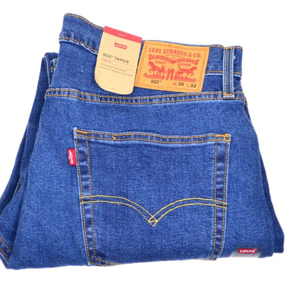 Levi's 502 Men's Size W36 L32 Blue Loose Straight Fit Denim Jeans - Picture 1 of 4